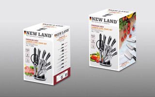 ست چاقو ۹ پارچه استیل نیولند NEW LAND NL 1123